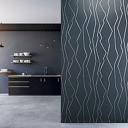Galerie Wallcoverings Product Code: 64636 - Slow Living Wallpaper Collection Galerie Wallcoverings Product Code 64636 - Slow Living Wallpaper Collection - Navy Silver Blue Colours - Connection Night Blue Design