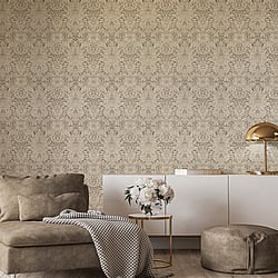Galerie Wallcoverings Product Code: 65190 - Precious Wallpaper Collection Galerie Wallcoverings Product Code 65190 - Precious Wallpaper Collection - Bronze Brown Colours - Brocade Design