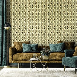 Galerie Wallcoverings Product Code: 65335 - Pepper Wallpaper Collection Galerie Wallcoverings Product Code 65335 - Pepper Wallpaper Collection - Mustard Colours - Octagonal Honeycomb Design