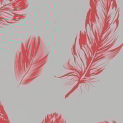 Galerie Wallcoverings Product Code: 6767-30 - Imagine Wallpaper Collection Galerie Wallcoverings Product Code 6767-30 - Imagine Wallpaper Collection - Grey Red Colours - Feather Motif Design