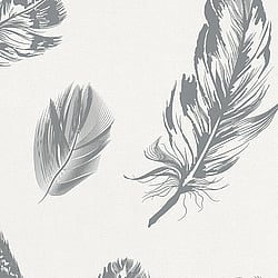 Galerie Wallcoverings Product Code: 6767-40 - Imagine Wallpaper Collection Galerie Wallcoverings Product Code 6767-40 - Imagine Wallpaper Collection - White Grey Colours - Feather Motif Design