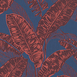 Galerie Wallcoverings Product Code: 6769-70 - Imagine Wallpaper Collection Galerie Wallcoverings Product Code 6769-70 - Imagine Wallpaper Collection - Blue Red Colours - Tropical Leaf Print Design