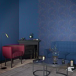 Galerie Wallcoverings Product Code: 6770-50 - Imagine Wallpaper Collection Galerie Wallcoverings Product Code 6770-50 - Imagine Wallpaper Collection - Blue Red Colours - Abstract Feather Design