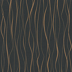 Galerie Wallcoverings Product Code: 6813-50 - Home Wallpaper Collection Galerie Wallcoverings Product Code 6813-50 - Home Wallpaper Collection - Black Gold Colours - Wave Modern Design