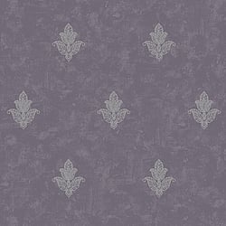 Galerie Wallcoverings Product Code: 7018 - Emporium Wallpaper Collection Galerie Wallcoverings Product Code 7018 - Emporium Wallpaper Collection - Purple Silver Colours - Mehndi Motif Design