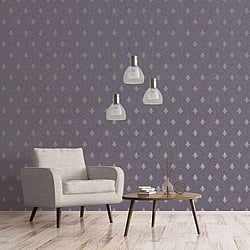 Galerie Wallcoverings Product Code: 7018 - Emporium Wallpaper Collection Galerie Wallcoverings Product Code 7018 - Emporium Wallpaper Collection - Purple Silver Colours - Mehndi Motif Design