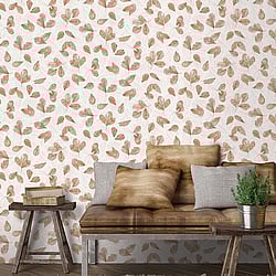 Galerie Wallcoverings Product Code: 7304 - Evergreen Wallpaper Collection Galerie Wallcoverings Product Code 7304 - Evergreen Wallpaper Collection - Copper Mica Colours - Fossil Leaf Toss Design