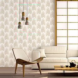 Galerie Wallcoverings Product Code: 7327 - Evergreen Wallpaper Collection Galerie Wallcoverings Product Code 7327 - Evergreen Wallpaper Collection - Beige Colours - Leaf Stripe Design