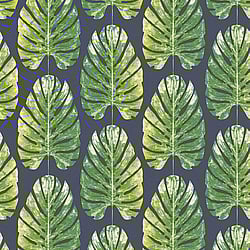 Galerie Wallcoverings Product Code: 7328 - Evergreen Wallpaper Collection Galerie Wallcoverings Product Code 7328 - Evergreen Wallpaper Collection - Green Navy Colours - Leaf Stripe Design