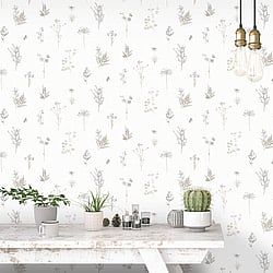 Galerie Wallcoverings Product Code: 7341 - Evergreen Wallpaper Collection Galerie Wallcoverings Product Code 7341 - Evergreen Wallpaper Collection - Grey Colours - Botanical Design