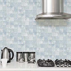 Galerie Wallcoverings Product Code: 7346 - Evergreen Wallpaper Collection Galerie Wallcoverings Product Code 7346 - Evergreen Wallpaper Collection - Light Blue Colours - Aqua Tile Design