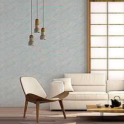 Galerie Wallcoverings Product Code: 7356 - Evergreen Wallpaper Collection Galerie Wallcoverings Product Code 7356 - Evergreen Wallpaper Collection - Blue Beige Colours - Grassy Tile Design