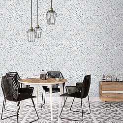 Galerie Wallcoverings Product Code: 7376 - Evergreen Wallpaper Collection Galerie Wallcoverings Product Code 7376 - Evergreen Wallpaper Collection - Blue Mica Colours - Terrazzo Design