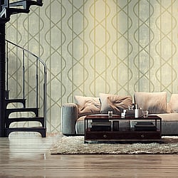 Galerie Wallcoverings Product Code: 81215 - Universe Wallpaper Collection Galerie Wallcoverings Product Code 81215 - Universe Wallpaper Collection - Green Gold Bronze Colours - Venus Sage Green Design