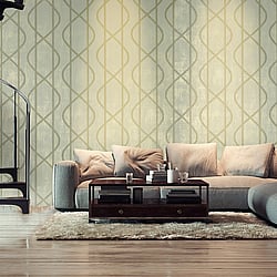 Galerie Wallcoverings Product Code: 81215 - Universe Wallpaper Collection Galerie Wallcoverings Product Code 81215 - Universe Wallpaper Collection - Green Gold Bronze Colours - Venus Sage Green Design