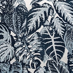 Galerie Wallcoverings Product Code: 81264 - Feel Wallpaper Collection Galerie Wallcoverings Product Code 81264 - Feel Wallpaper Collection - Navy Grey Cream Blue Colours - Elephant Leaf Design