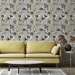 Galerie Wallcoverings Product Code: 81333 - Pepper Wallpaper Collection Galerie Wallcoverings Product Code 81333 - Pepper Wallpaper Collection - Mustard Colours - Wild Garden Design
