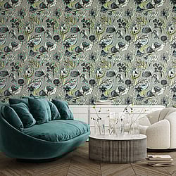 Galerie Wallcoverings Product Code: 81334 - Pepper Wallpaper Collection Galerie Wallcoverings Product Code 81334 - Pepper Wallpaper Collection - Spirulina Colours - Wild Garden Design