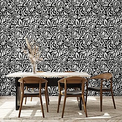 Galerie Wallcoverings Product Code: 81338 - Pepper Wallpaper Collection Galerie Wallcoverings Product Code 81338 - Pepper Wallpaper Collection - Black Pepper Colours - Brussels Lace Design