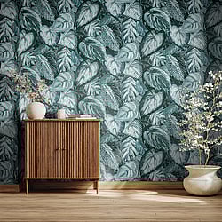 Galerie Wallcoverings Product Code: 81345 - Pepper Wallpaper Collection Galerie Wallcoverings Product Code 81345 - Pepper Wallpaper Collection - Spirulina Colours - Ficus Design
