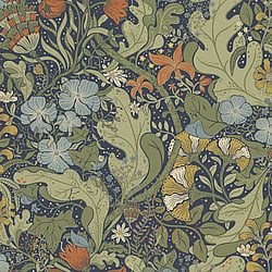 Galerie Wallcoverings Product Code: 83102 - Hjarterum Wallpaper Collection Galerie Wallcoverings Product Code 83102 - Hjarterum Wallpaper Collection - Blue Green Orange Colours - Elise Design
