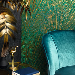 Galerie Wallcoverings Product Code: 91936 - Vault Wallpaper Collection Galerie Wallcoverings Product Code 91936 - Vault Wallpaper Collection - Green, Gold Colours - Fan Palm Design
