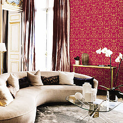 Galerie Wallcoverings Product Code: 95505 - Ornamenta Wallpaper Collection Galerie Wallcoverings Product Code 95505 - Ornamenta Wallpaper Collection - Red Gold Colours - Toscano Damask Design