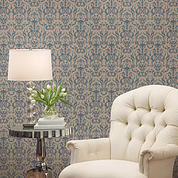 Galerie Wallcoverings Product Code: 95546 - Ornamenta 2 Wallpaper Collection Galerie Wallcoverings Product Code 95546 - Ornamenta 2 Wallpaper Collection - Beige Blue Colours - Toscano Damask Design