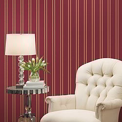 Galerie Wallcoverings Product Code: 95705 - Ornamenta 2 Wallpaper Collection Galerie Wallcoverings Product Code 95705 - Ornamenta 2 Wallpaper Collection - Red Gold Colours - Regency Stripe Design