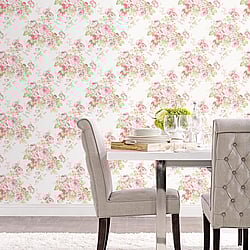 Galerie Wallcoverings Product Code: AB27612 - Abby Rose 3 Wallpaper Collection Galerie Wallcoverings Product Code AB27612 - Abby Rose 3 Wallpaper Collection - Pink Green Colours - Grand Floral Design