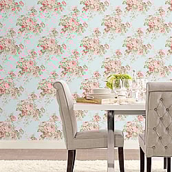 Galerie Wallcoverings Product Code: AB27615 - Abby Rose 3 Wallpaper Collection Galerie Wallcoverings Product Code AB27615 - Abby Rose 3 Wallpaper Collection - Turquoise Red Green Colours - Grand Floral Design