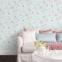 Galerie Wallcoverings Product Code: AB27662 - Abby Rose 3 Wallpaper Collection Galerie Wallcoverings Product Code AB27662 - Abby Rose 3 Wallpaper Collection - Blue Pink Colours - Morning Dew Design