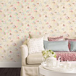 Galerie Wallcoverings Product Code: AB42418 - Abby Rose 3 Wallpaper Collection Galerie Wallcoverings Product Code AB42418 - Abby Rose 3 Wallpaper Collection - Pink Blue Cream Colours - Morning Dew Design