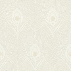 Galerie Wallcoverings Product Code: AC60003 - Absolutely Chic Wallpaper Collection Galerie Wallcoverings Product Code AC60003 - Absolutely Chic Wallpaper Collection - Beige Grey Metallic Colours - Peacock Feather Motif Design