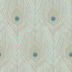 Galerie Wallcoverings Product Code: AC60005 - Absolutely Chic Wallpaper Collection Galerie Wallcoverings Product Code AC60005 - Absolutely Chic Wallpaper Collection - Blue Green Metallic Colours - Peacock Feather Motif Design