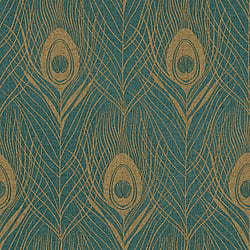 Galerie Wallcoverings Product Code: AC60006 - Absolutely Chic Wallpaper Collection Galerie Wallcoverings Product Code AC60006 - Absolutely Chic Wallpaper Collection - Yellow Green Metallic Colours - Peacock Feather Motif Design