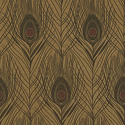 Galerie Wallcoverings Product Code: AC60010 - Absolutely Chic Wallpaper Collection Galerie Wallcoverings Product Code AC60010 - Absolutely Chic Wallpaper Collection - Brown Metallic Black Colours - Peacock Feather Motif Design