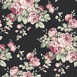 Galerie Wallcoverings Product Code: AF37700 - Abby Rose 4 Wallpaper Collection Galerie Wallcoverings Product Code AF37700 - Abby Rose 4 Wallpaper Collection - Black Plum Pink Colours - Grand Floral Design