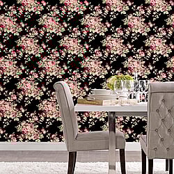 Galerie Wallcoverings Product Code: AF37700 - Abby Rose 4 Wallpaper Collection Galerie Wallcoverings Product Code AF37700 - Abby Rose 4 Wallpaper Collection - Black Plum Pink Colours - Grand Floral Design