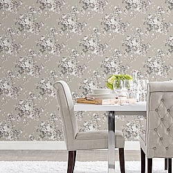 Galerie Wallcoverings Product Code: AF37701 - Abby Rose 4 Wallpaper Collection Galerie Wallcoverings Product Code AF37701 - Abby Rose 4 Wallpaper Collection - Grey Black Colours - Grand Floral Design
