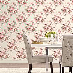 Galerie Wallcoverings Product Code: AF37702 - Abby Rose 4 Wallpaper Collection Galerie Wallcoverings Product Code AF37702 - Abby Rose 4 Wallpaper Collection - Red Creamgreen Colours - Grand Floral Design