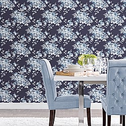 Galerie Wallcoverings Product Code: AF37703 - Abby Rose 4 Wallpaper Collection Galerie Wallcoverings Product Code AF37703 - Abby Rose 4 Wallpaper Collection - Blue Navy Colours - Grand Floral Design