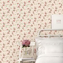 Galerie Wallcoverings Product Code: AF37708 - Abby Rose 4 Wallpaper Collection Galerie Wallcoverings Product Code AF37708 - Abby Rose 4 Wallpaper Collection - Red Cream Green Colours - Chic Rose Design