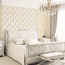 Galerie Wallcoverings Product Code: AF37726 - Abby Rose 4 Wallpaper Collection Galerie Wallcoverings Product Code AF37726 - Abby Rose 4 Wallpaper Collection - Yellow Grey Cream Colours - Linen Floral Design