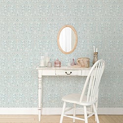 Galerie Wallcoverings Product Code: AF37728 - Abby Rose 4 Wallpaper Collection Galerie Wallcoverings Product Code AF37728 - Abby Rose 4 Wallpaper Collection - Turquoise Grey Colours - Ornamental Paisley Design