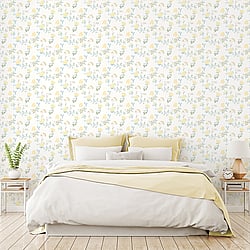 Galerie Wallcoverings Product Code: AF37733 - Abby Rose 4 Wallpaper Collection Galerie Wallcoverings Product Code AF37733 - Abby Rose 4 Wallpaper Collection - Yellow Turquoise Colours - Fern Floral Design