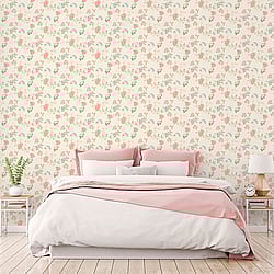 Galerie Wallcoverings Product Code: AF37734 - Abby Rose 4 Wallpaper Collection Galerie Wallcoverings Product Code AF37734 - Abby Rose 4 Wallpaper Collection - Pink Green Blue Colours - Fern Floral Design