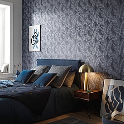 Galerie Wallcoverings Product Code: AM30013 - Amazonia Wallpaper Collection Galerie Wallcoverings Product Code AM30013 - Amazonia Wallpaper Collection - Blue Silver Colours - Quill Design