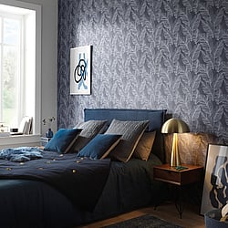 Galerie Wallcoverings Product Code: AM30013 - Amazonia Wallpaper Collection Galerie Wallcoverings Product Code AM30013 - Amazonia Wallpaper Collection - Blue Silver Colours - Quill Design