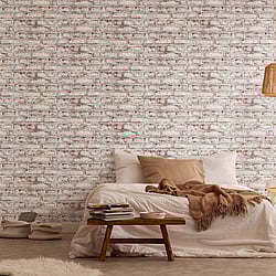 Galerie Wallcoverings Product Code: BB51100 - Bricks And More Wallpaper Collection Galerie Wallcoverings Product Code BB51100 - Bricks And More Wallpaper Collection - Brown Grey White Colours - Coastal Brick Effect Motif Design